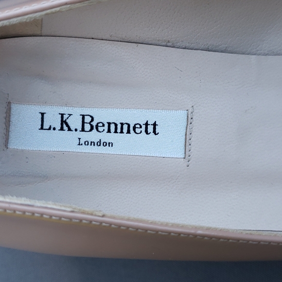 L.K Bennett nude patent leather metal bow pumps - Picture 3 of 6